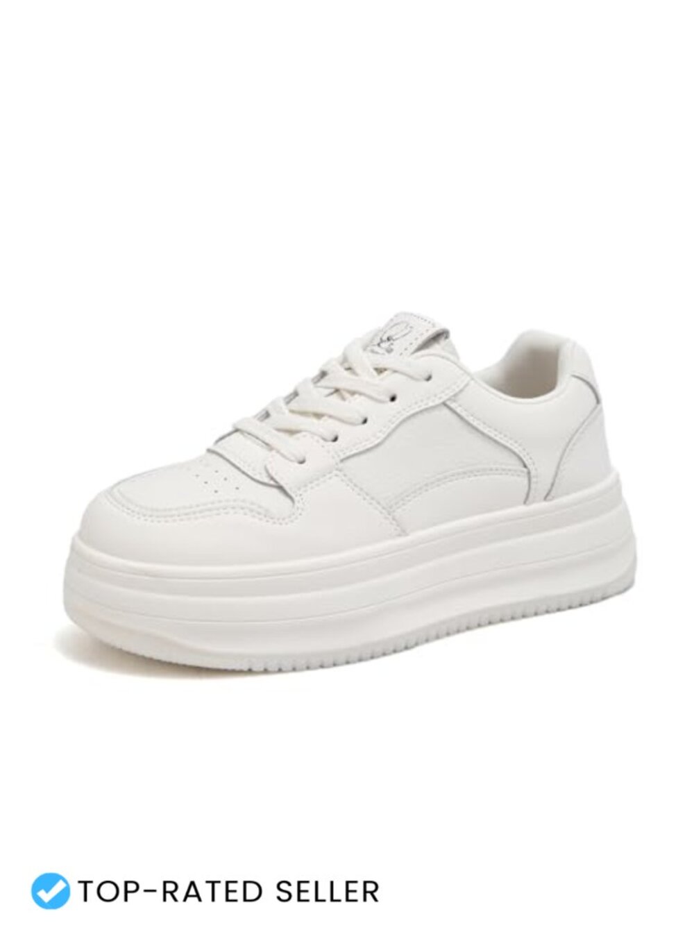 Women's Platform Sneakers Chunky PU Leather Lace-Up Walking Shoes